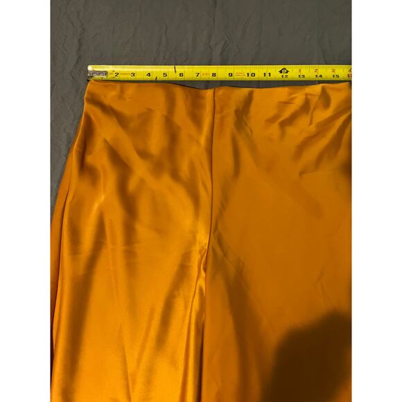 Joie Women’s Wide Leg Satin Pants Yellow Gold Size 8— Lightweight Flow Draped - Picture 7 of 8